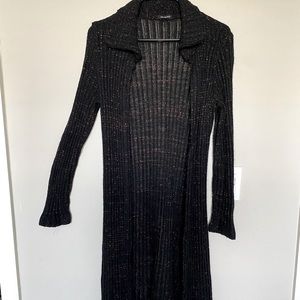 EYESHADOW LONG BLACK CARDIGAN/DUSTER